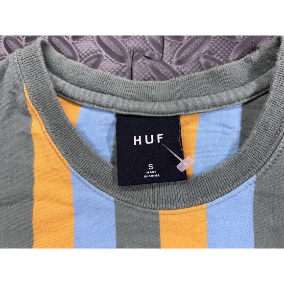 HUF Shirt Adult Small Striped Short Sleeve Worldwide Casual Outdoor Men's - Picture 11 of 12